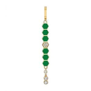 NEW DORNE women's honeycomb memento charm in green
